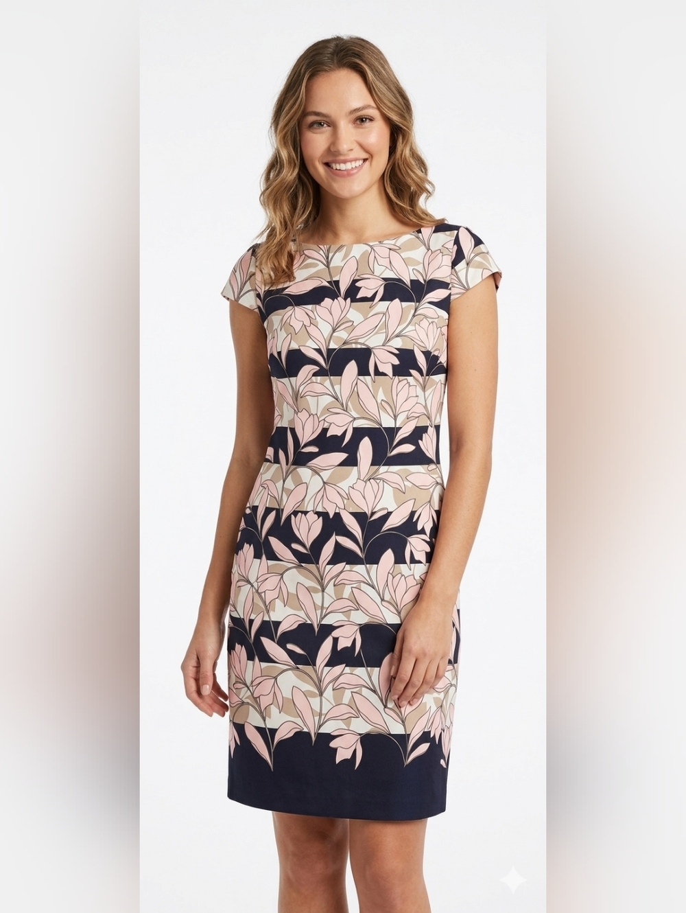 Nwot VINCE CAMUTO Floral formal dress pink Navy blue size 6 @Y